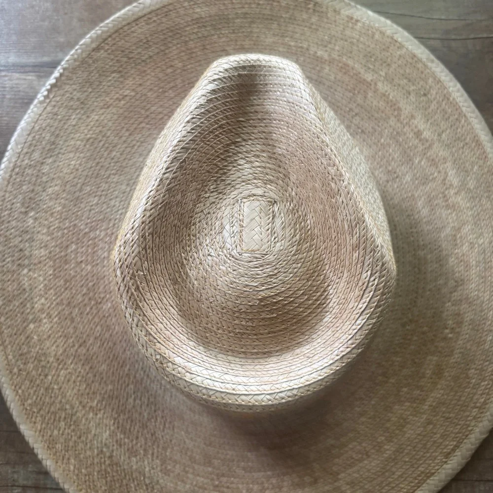 Striped Band Straw Fedora Hat - Natural